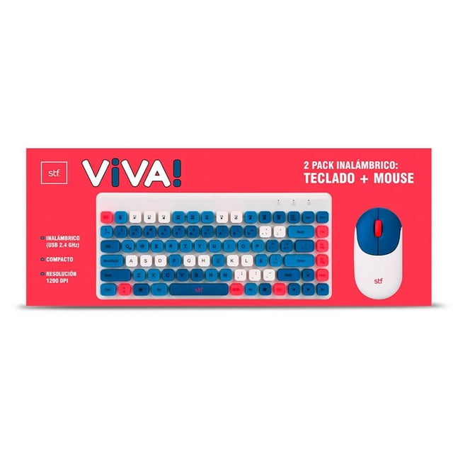 Combo Teclado y Mouse STF Viva Azul ST-A93478