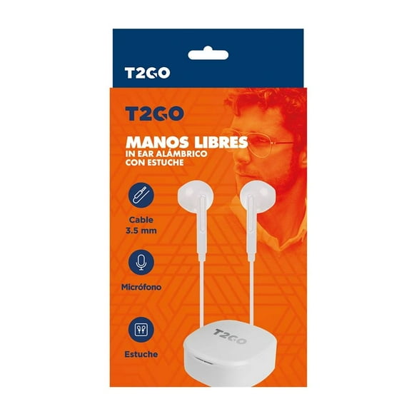 Audífonos con Case T2GO TG-E84735 Blancos