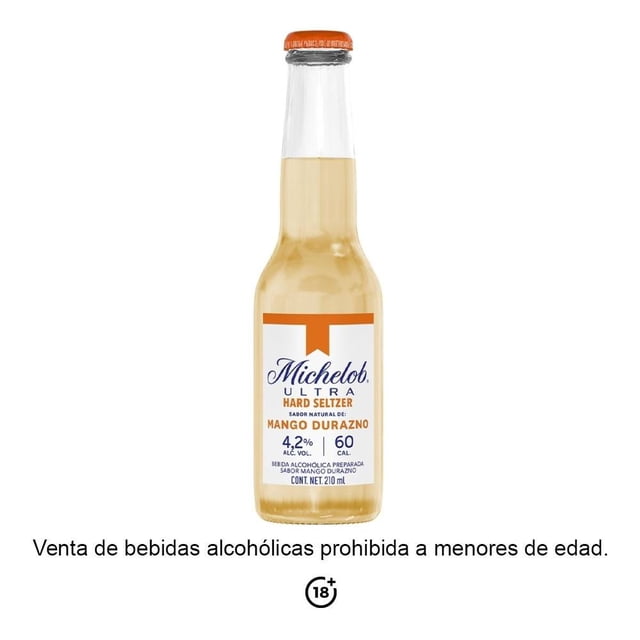 Bebida alcohólica preparada Michelob Ultra hard seltzer sabor mango y durazno 210 ml