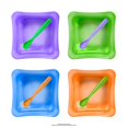 thumbnail image 1 of Set 2 Platos 1 Cucharita Portaware Varios Colores 1 Set, 1 of 3