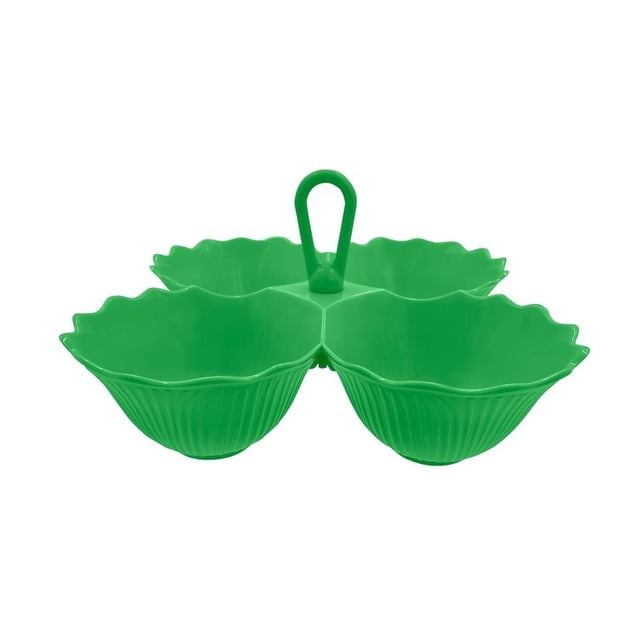 Salsera Boris de Plástico 4 Divisiones Verde