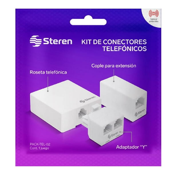 Kit de Conectores Telefónicos Steren Blanco 3 Piezas