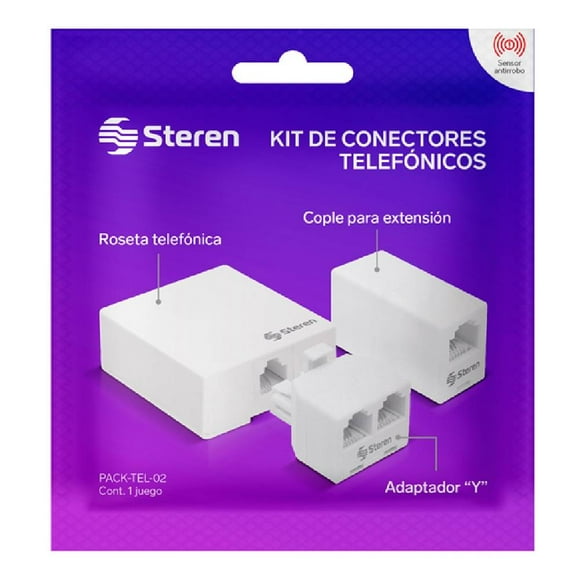 Kit de Conectores Telefónicos Steren Blanco 3 Piezas