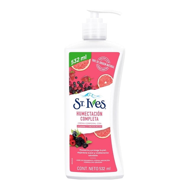Crema corporal St. Ives humectacion completa vitamina C y frutos rojos 532 ml