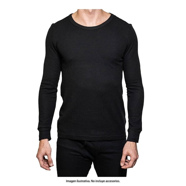 Playera George Talla G Térmica con Puño Ancho Negro