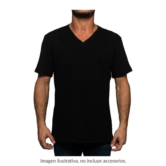 Playera George Talla G Cuello V Negro
