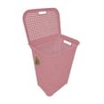 thumbnail image 2 of Cesto para Ropa Plásticos La Ardilla Rattan con Tapa Rosa, 2 of 4