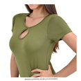 thumbnail image 3 of Blusa George Talla G Manga Corta con Abertura en Pecho Militar, 3 of 4