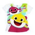 thumbnail image 1 of Playera Nickelodeon Baby Shark Pinkfong Niña 3X Tiburones Wild & Free Blanca, 1 of 3