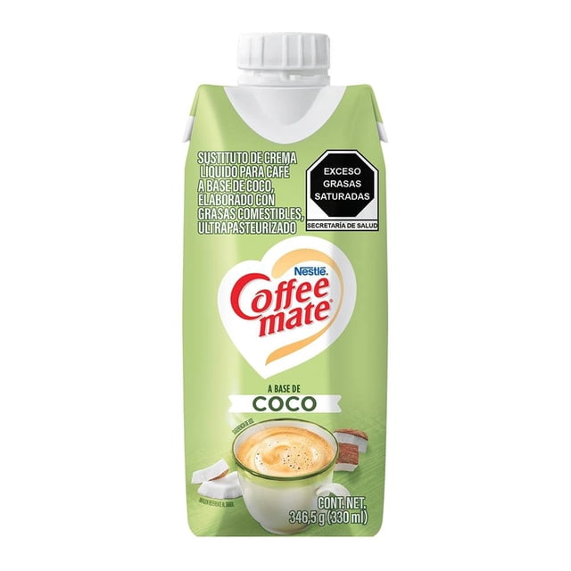 Sustituto de crema líquido para café Nestlé Coffee Mate a base de coco 330 ml