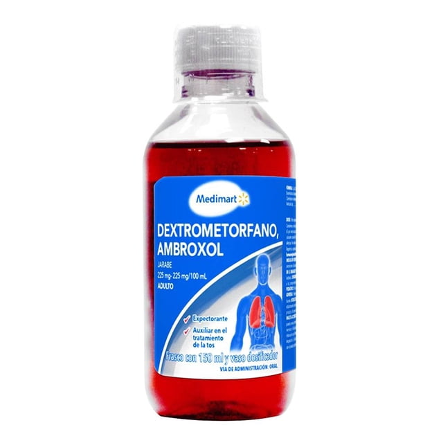 Dextrometorfano/Ambroxol Medimart 225 mg-225 mg/100 ml jarabe adulto 150 ml