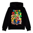 thumbnail image 1 of Sudadera Super Mario Talla 12 con Capucha Estampado con Personajes Negra, 1 of 3