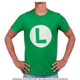 thumbnail image 1 of Playera Super Mario Talla M Manga Corta con Estampado Letra L de Luigi Verde, 1 of 3