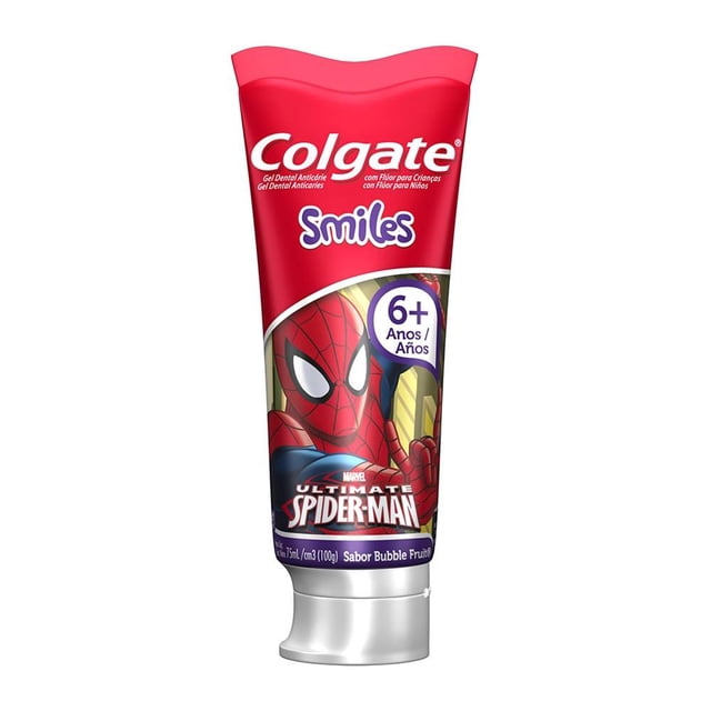 Spider Man Colgate Pasta dental Colgate Spider Man para niños sabor bubble fruit 75 ml ...