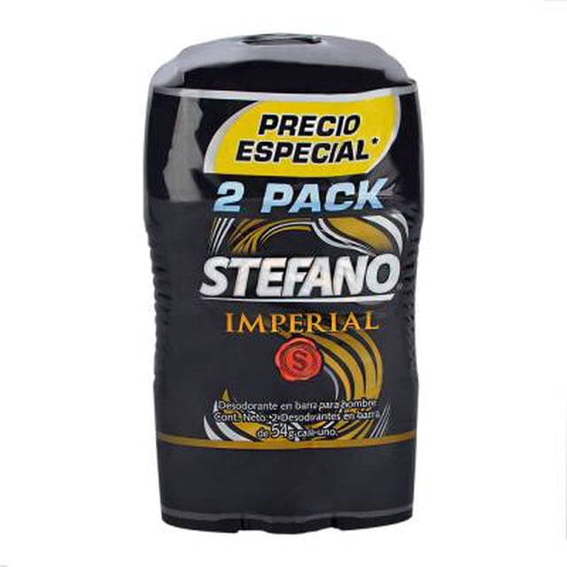 Desodorante Stefano imperial en barra para caballero 2 pzas de 54 g c/u