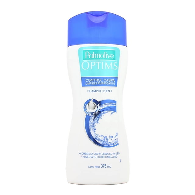 Shampoo Palmolive Optims 2 en 1 control caspa limpieza purificante 375 ml