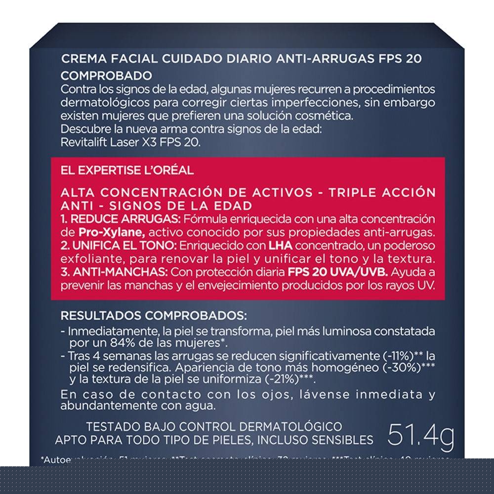 thumbnail image 2 of Crema Facial L'Oréal Revitalift láser X3 cuidado anti-arrugas 50 ml, 2 of 4