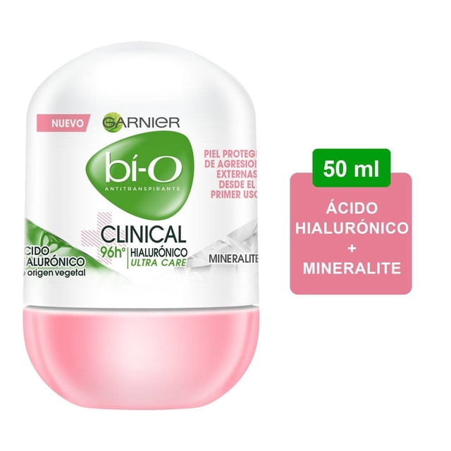 Antitranspirante Garnier Bio clinical 96h hialurónico ultra care roll on 50 ml
