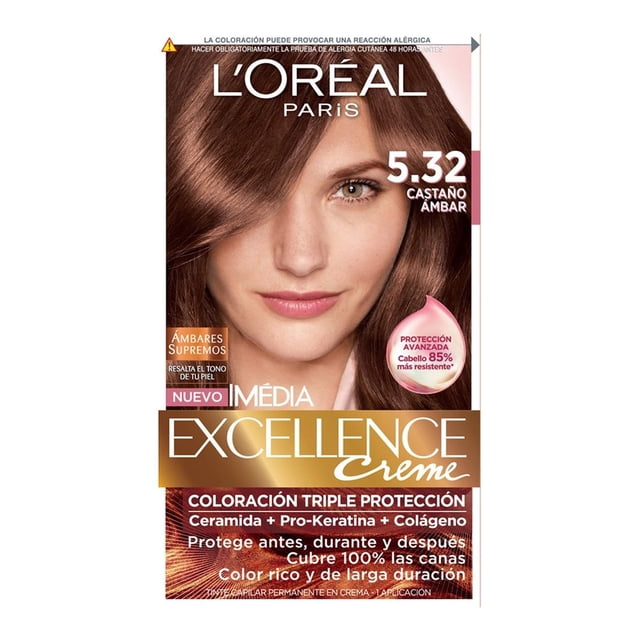 Tinte para cabello LOréal Paris Imédia Excellence creme 5.32 castaño ámbar