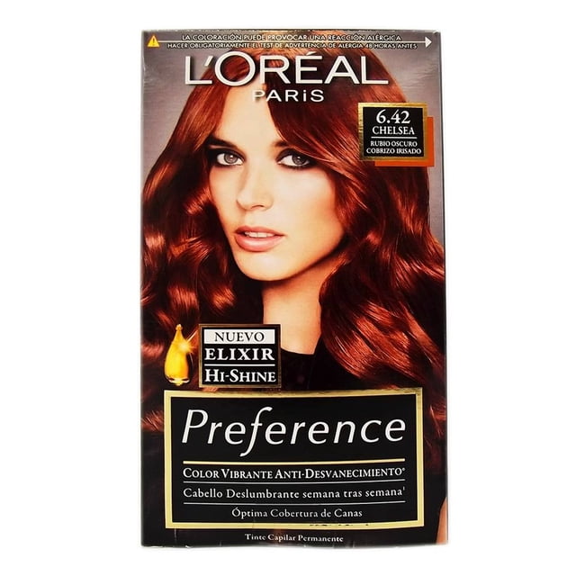 Tinte para cabello LOréal Paris Preference 6.42 Chelsea rubio oscuro cobrizo irisado