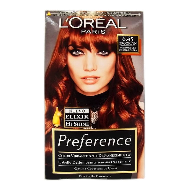 Tinte para cabello LOréal Paris Preference 6.45 Brooklyn rubio oscuro cobrizo caoba