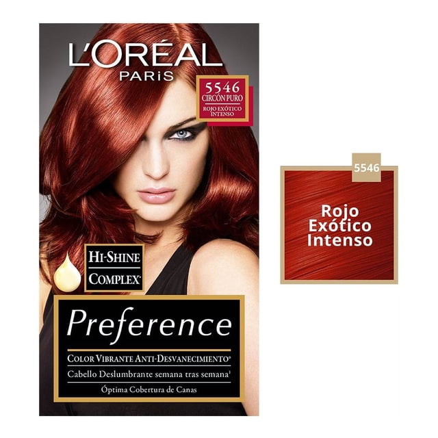 Tinte para cabello L'Oréal Preference 5546 circon puro rojo exótico intenso