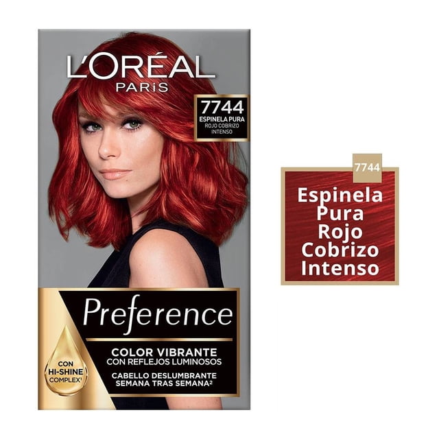 Tinte para cabello L'Oréal Preference 7744 espinela pura rojo cobrizo intenso