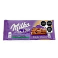 thumbnail image 1 of Barra de chocolate con leche Milka triple sabor a caramelo 90 g, 1 of 3