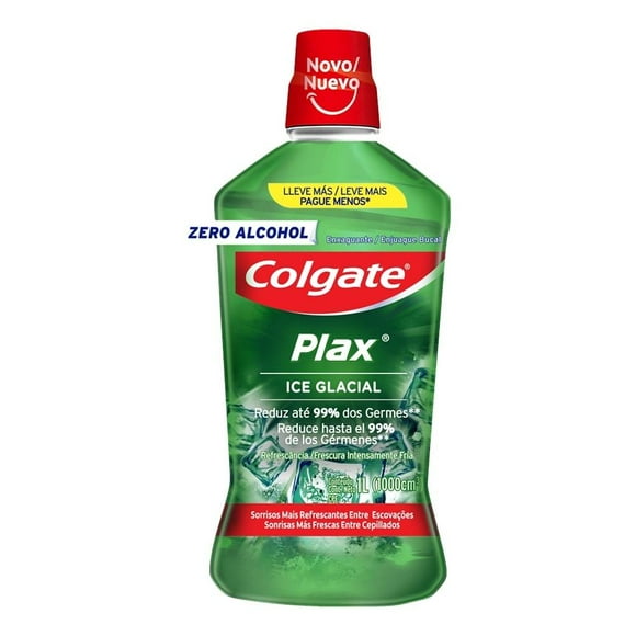 Enjuague bucal Colgate Plax ice glacial zero alcohol 1 l