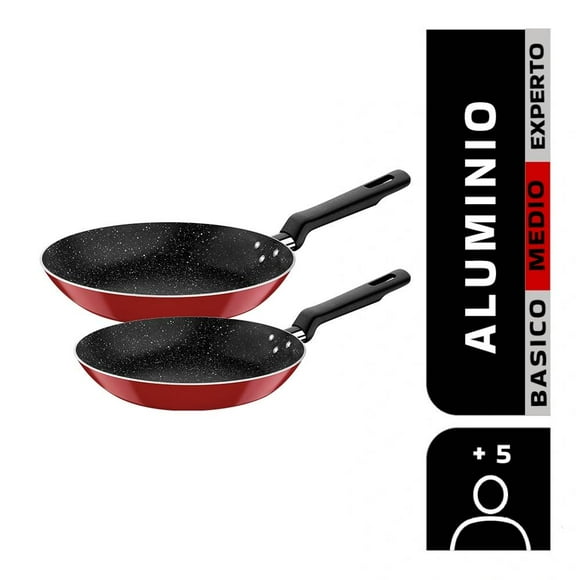 Juego de Sartenes Tramontina Roch Rojo 2 Piezas