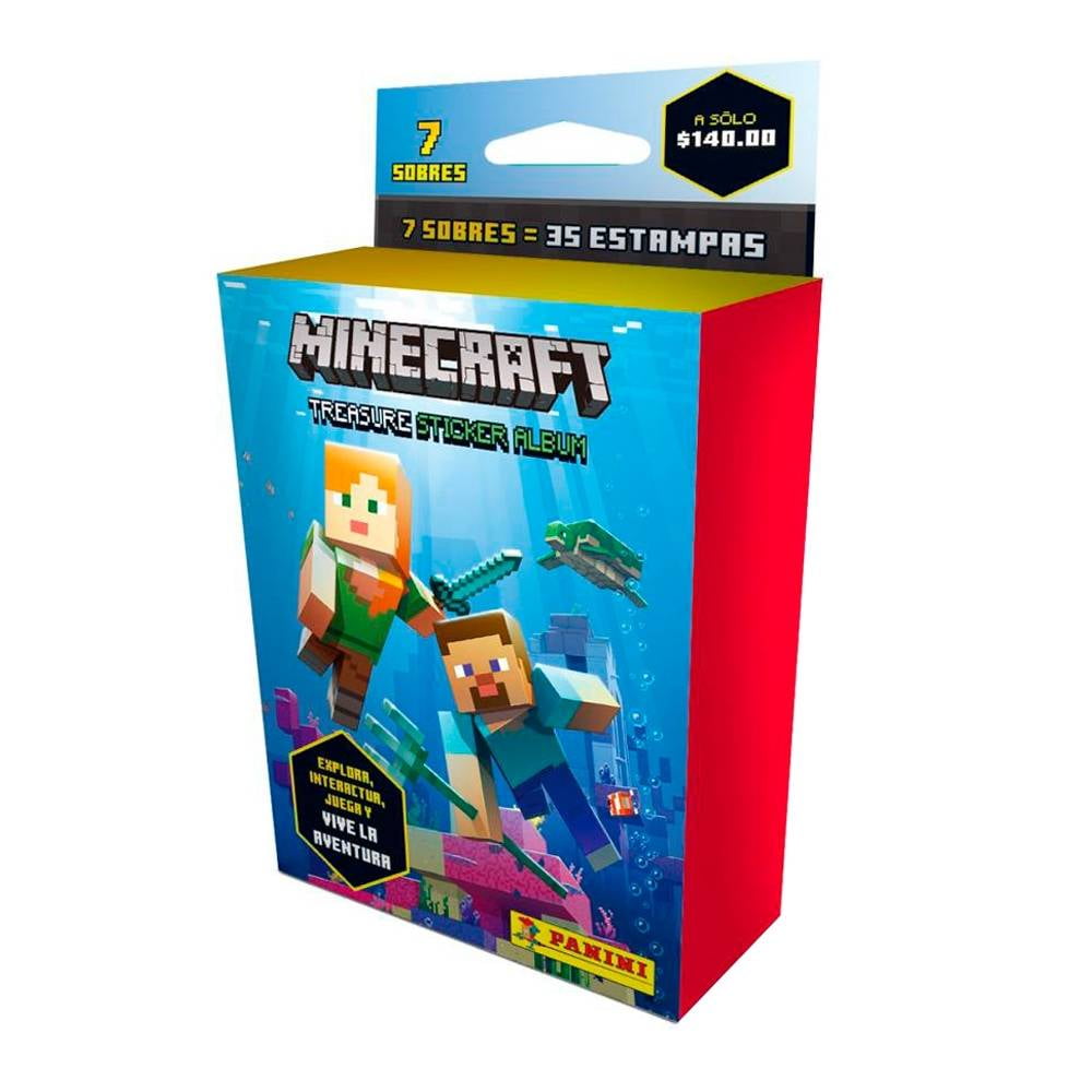 Panini Minecraft – Boîte De 36 Pochettes – Collection 256 Stickers + 192 Parallèles – Album Non Inclus