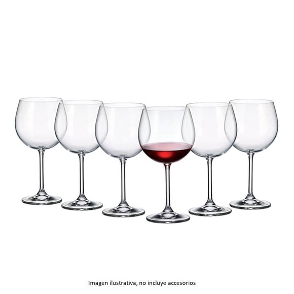 Set de Copas Crystalite Bohemia para Vino 6 Piezas 570 ml