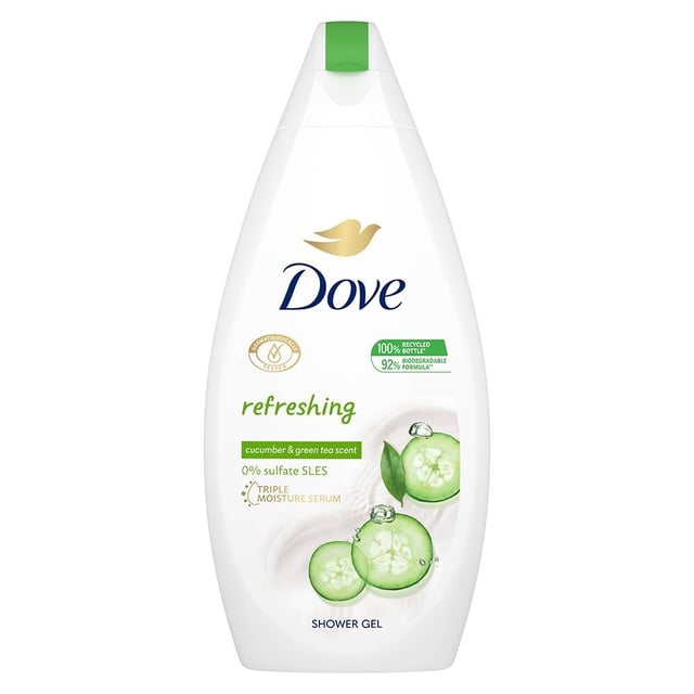 Jabón líquido corporal Dove refreshing cucumber & green tea scent 500 ml