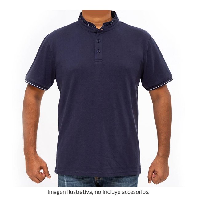 Playera George Talla EG Polo Cuello Mao Marino