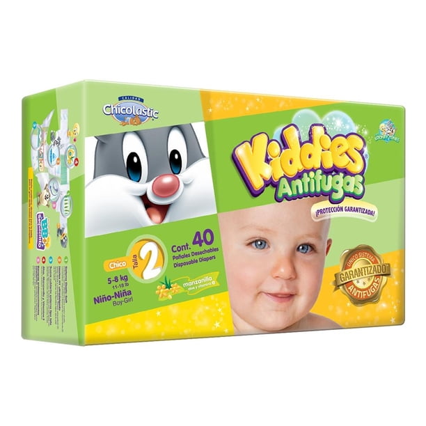 Pañales Kiddies Antifugas 2 Talla 2 Unisex 40 Piezas