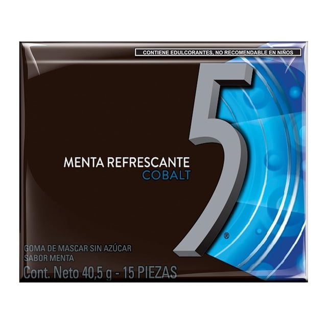 Goma de mascar Wrigleys Five 5 menta refrescante sin azúcar 40.5 g