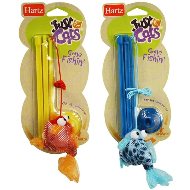 Juguete para Gato Hartz Caña de Pescar Varios Colores 1 Pza