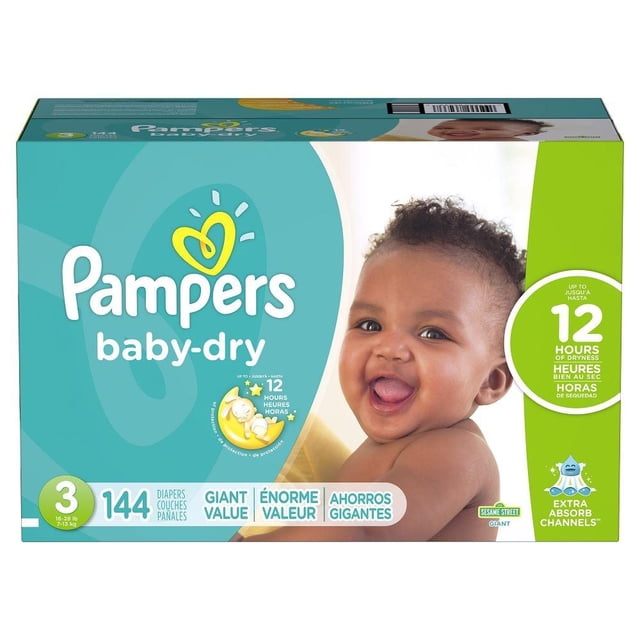 Pañales Pampers Baby Dry etapa 3 unisex 144 piezas