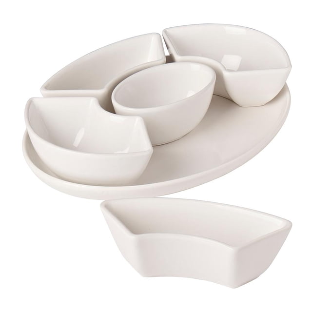 Set Botanero Metro Home Cerámica Redondo Blanco 6 Piezas