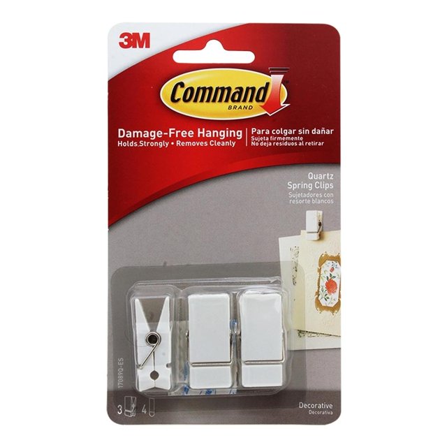 Sujetadores con resorte 3M Command en forma de pinza 3 pzas