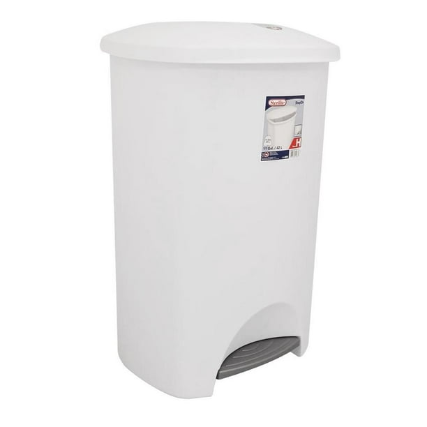 Bote de Basura Sterilite con Pedal 42 L Blanco Rectangular