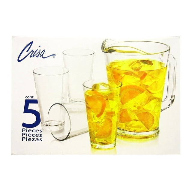 Juego de Agua Crisa Cristal Transparente 5 Piezas