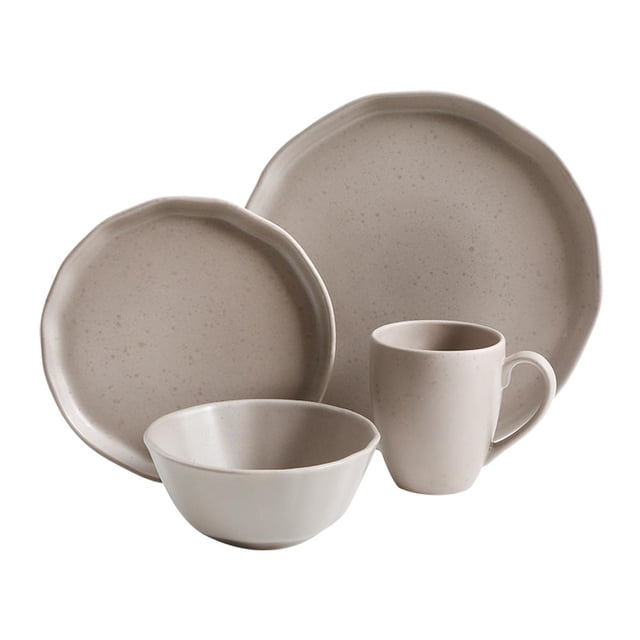 Vajilla Hometrends Confeti Gris 16 Piezas
