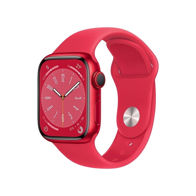 Smartwatch Apple Series 8 (GPS + Cellular) Caja de aluminio rojo de 41 mm correa deportiva rojo