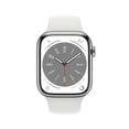thumbnail image 2 of Smartwatch Apple Series 8 (GPS + Cellular) Caja de acero inoxidable plata de 45 mm correa deportiva blanca, 2 of 4