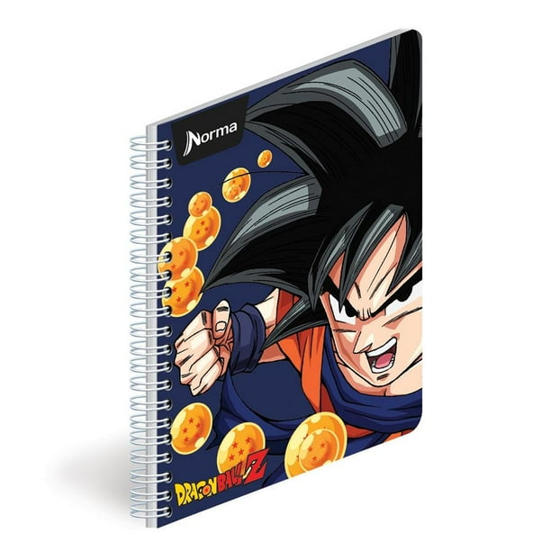 Cuaderno Americano Norma Dragon Ball Z Cuadro Chico Espiral Doble de Gokú y las Esferas con 100 Hojas