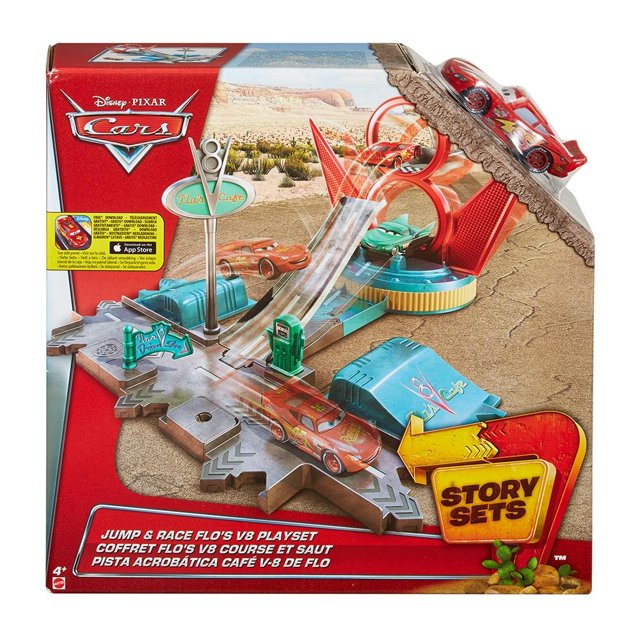 Sey de Juego Pista Acrobática Café V8 de Flo Cars Mattel