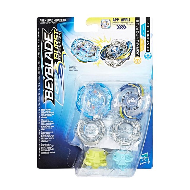 Tops Jormuntor J2 y Fengriff F2 Beyblade Hasbro