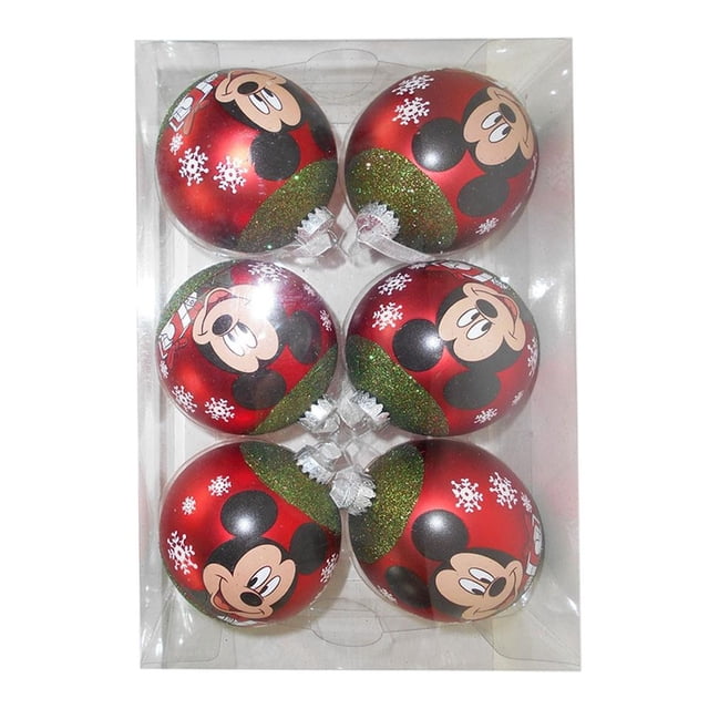 Set de 6 Esferas Navideñas Disney Minnie y Mickey