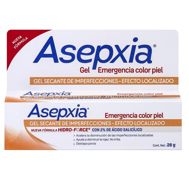 Gel facial Asepxia emergencia color piel 28 g